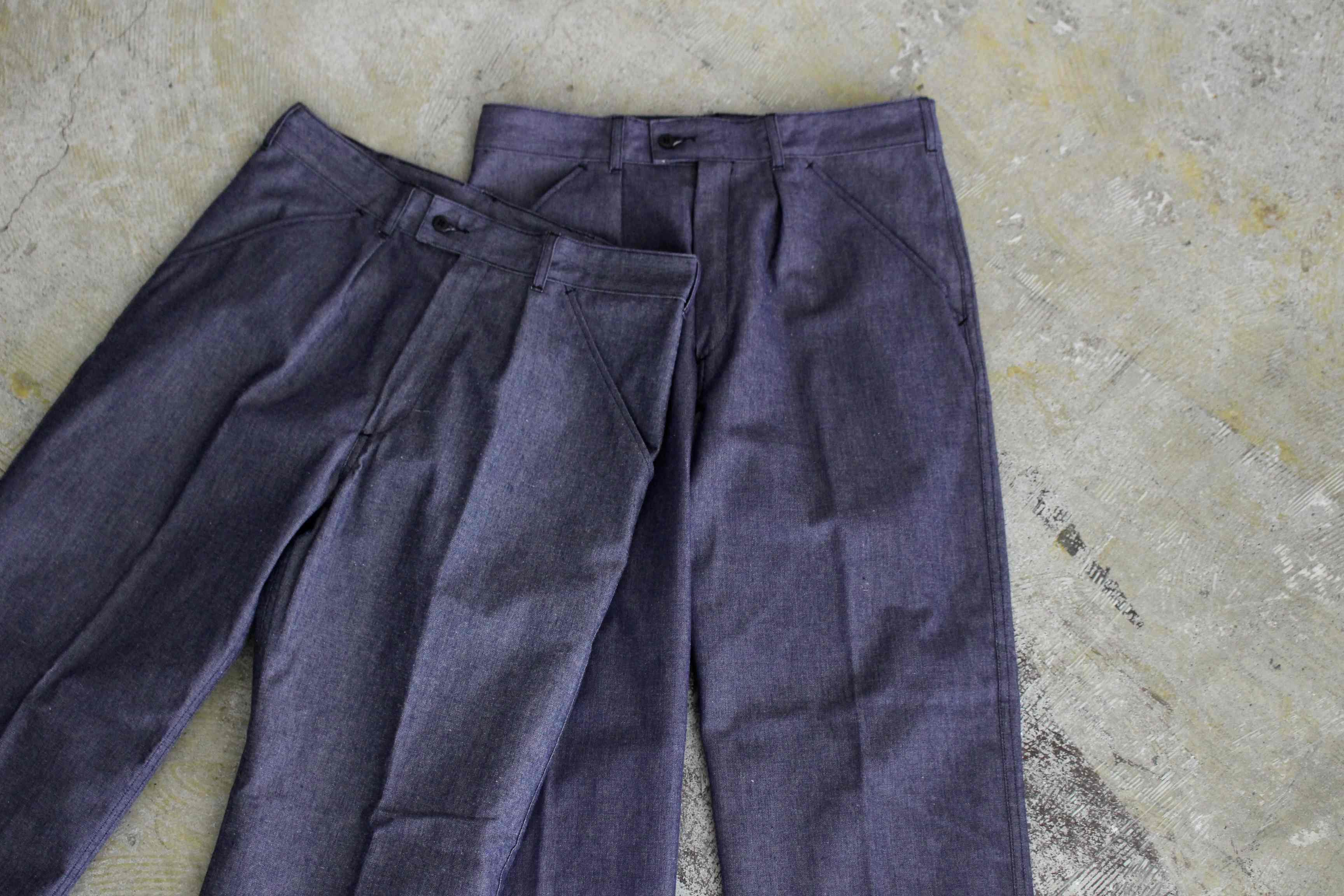 french navy denim trousers